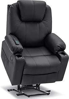 UOPYNE Bedroom Sofa, Living Room Lounge Recliners - Electric Power Lift Leather Lazy Boy Recliner Chair with Massage and Heat for Elderly - Home Theat