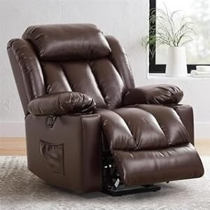 Breathable Leather Power Lift Recliner Chair with Massage and Heat for Elderly, Limited Mobility - Electric Stand Assist, USB Ports - Ideal Gifts for