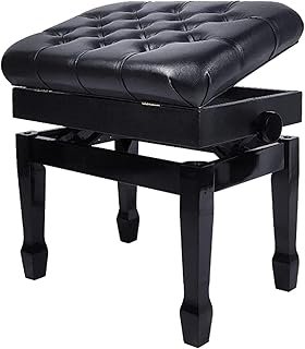 Leather Piano Benches Dressing Chair Musical Instrument Lift Adjustable Cushion Padded Piano Keyboard Benches Living Room Entryway Benches Shoes Stool