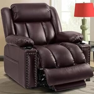 UOPYNE Large-Wide Power Lift Recliner Chair for Elderly Big and Tall, Lay Flat Recliner with Heat, Massage, Infinite Posit...