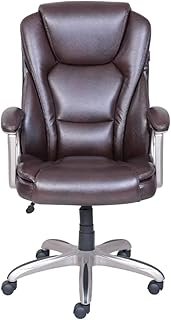 Heavy-Duty Bonded Leather Commercial Office Chair with Memory Foam, 350 Lb Capacity