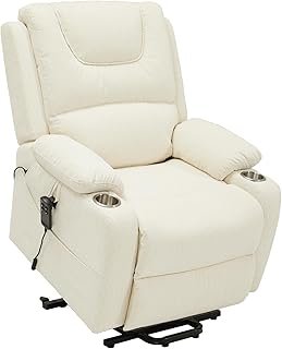 LSIGHTUS Power Lift Recliner Chair Sofa with Full-Body Massage and Heat, Leather Lazy Body Lift Chair with Cup Holders, Armrest,for Home Theater Offic