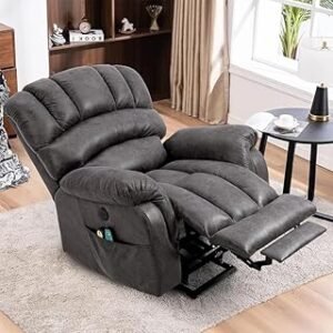 YYDSUS Gray Leather Large Power Lift Electric Recliner Chair for Elderly, Comfort Electric Rocker Recliner Chair Sofa with...