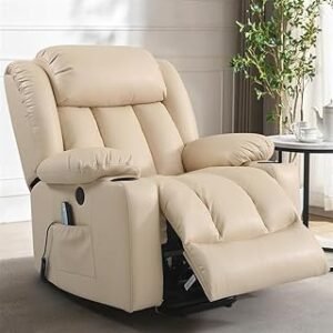 Leather Electric Recliners Chair, Power Lift Rocker Chair with Massage and Heat, Elderly & Adult Ergonomic Single Lounge Sofa Home Theater Seating, US