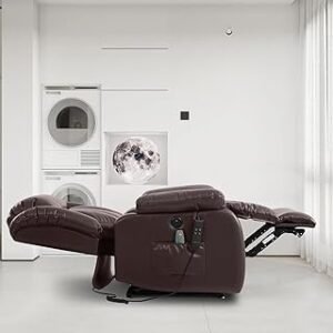Lay Flat Dual Motor Electric Power Lift Recliner Chair for Elderly | Reclining Sofa with Massage and Heat, Side Pockets, USB Port