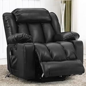 Motor Leather Recliner Chair with Massage and Heating, Power Lift Chair for Seniors, for Living Room, USB and Type-c Port