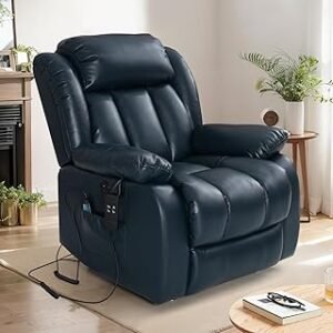 LSIGHTUS Lift Chair Recliners Lay Flat Sleeping Dual Motor for Elderly Infinite Position Recliner with Heat Massage Electric Power Lift Recliner, Livi