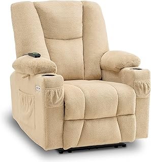 LSIGHTUS Large-Wide Power Lift Recliner Chair for Elderly Big and Tall, Lay Flat, Heat and Massage, Infinite Position, Pow...