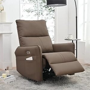 270° Power Swivel Rocker Recliner Chair, Electric Glider Reclining Sofa with USB Ports, Large Lift Recliner for Seniors with USB Ports, Side Pockets