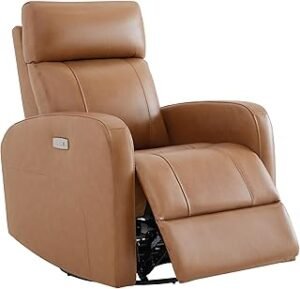 YZABEL Large Genuine Leather Power Lift Recliner Chair for Elderly, Comfy Single Sofa Home Theater Seating for Living Room Heavy Duty Motion Reclining