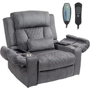 Large Power Lift Recliner Chairs for Adults, Lazy Boy Reclining Chair for Elderly, Electric Recliners Sofa with Cupholder, Remote Control, Side Pocket