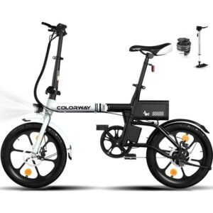 COLORWAY BK35M Folding Electric Bicycles, 16 inch E Bike 350W City E-Bike Max. Range 16-37MILE for Adults UL2849