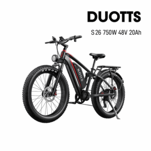 DUOTTS S26 Electric Bike, 48V 20Ah Battery, Dual 750W Motors, 26" Fat Tire E-Mountain Bike with Hydraulic Disc Brakes UL2849