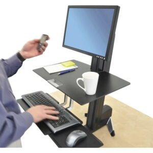 Ergotron 33-351-200 WorkFit-S Single HD with Worksurface+ (Black)