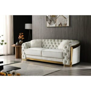 G0597a-s : 33"h X 90"w 35"d, 2 With Construction And Faux Fur Accents Diamond Exterior Soft Cushions