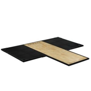 Titan Fitness TITAN Series 36" Power Rack Lifting Platform, Thick Hardwood Center Flooring, Heavy-Weight Rubber Side Tiles
