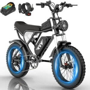 YVY 1500W Electric Bike for Adults,33MPH 20'' Fat Tire Electric Motorcycle,48V 20AH Removable Battery, 30-60 Miles Mountain Bike UL2849