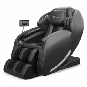 2025 F6 Black Color Faux Leather Massage Chair with Zero Gravity,SL Track,Body Scan,Bluetooth,Heat,Foot Roller