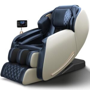 Newest Favor-06 Blue Color Faux Leather Massage Chair with Zero Gravity, SL Track, Body Scan, Bluetooth Heat,Foot Roller