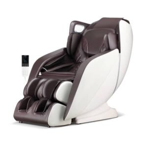 Brown Full Body Massage Chair with Voice Control Heat Foot Roller Free Indoor Delivery